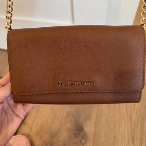 Michael Kors Brown Crossbody Bag with Gold Chain